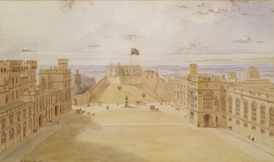 Windsor Castle, the Quadrangle, 1827 by William Daniell